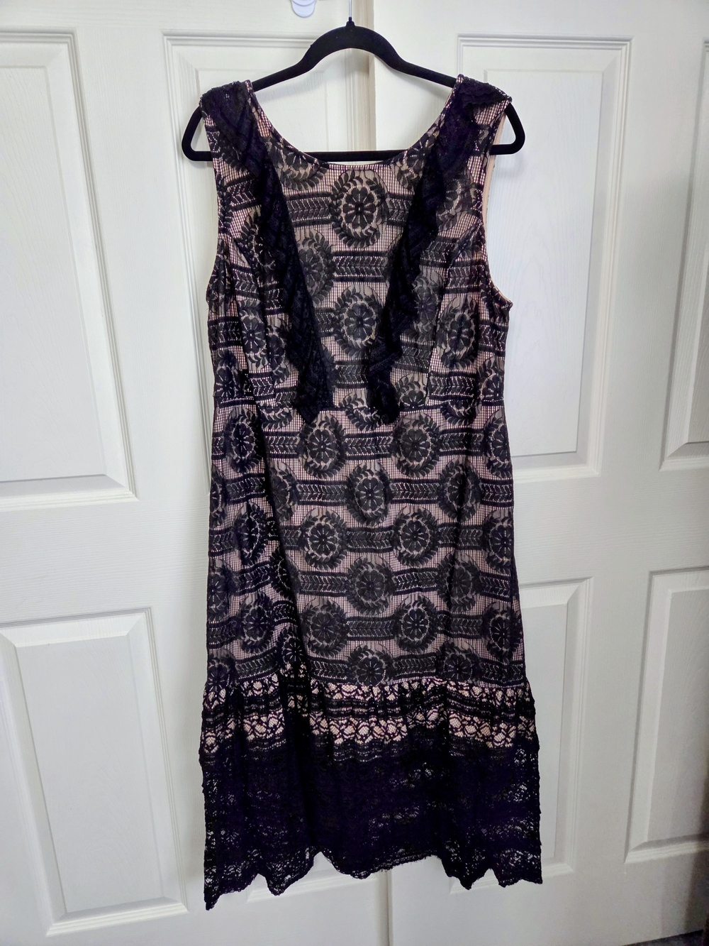 Suzanne Betro Dress with Black Lace Overlay